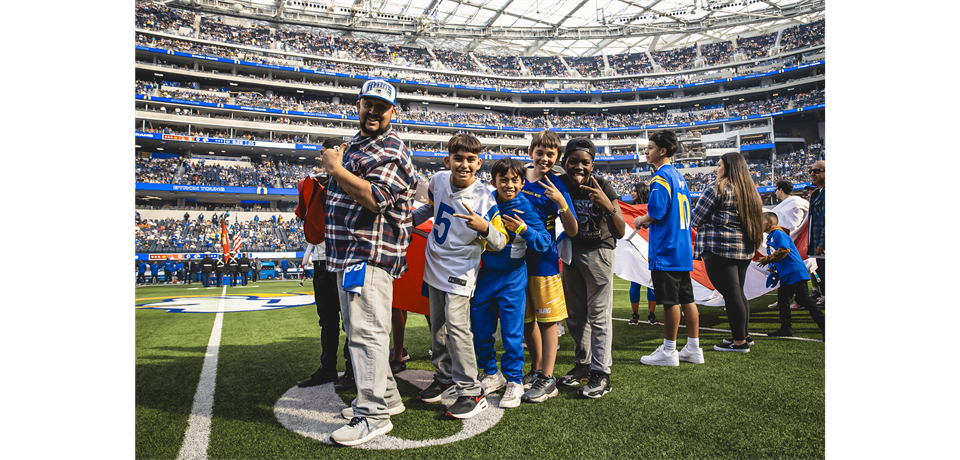 NOV. 11th ON FIELD Flag Holding SoFi Stadium LA Rams vs. Dolphins 