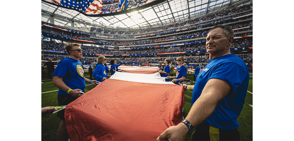 SoFI Stadium-FLAG HOLDING Field Experience Nov. 11th  LA RAMS vs. Dolphins 