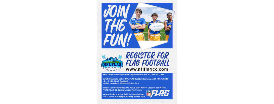 Join The FUN!! Registration is OPEN!! Winter NFL Flag Football 